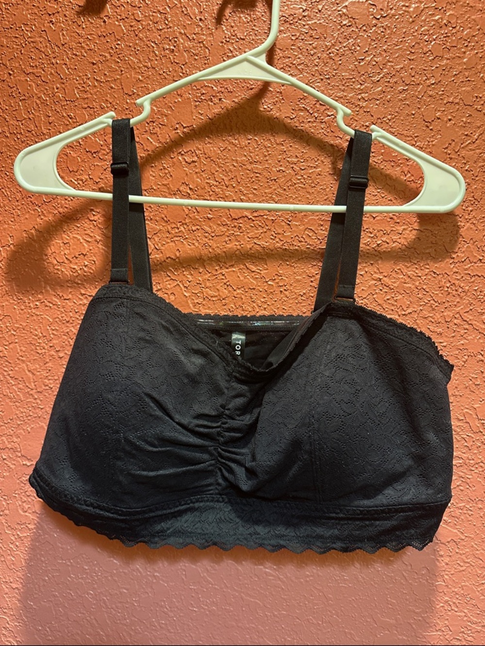 Black Lace Crop Bralette Top with Adjustable Straps